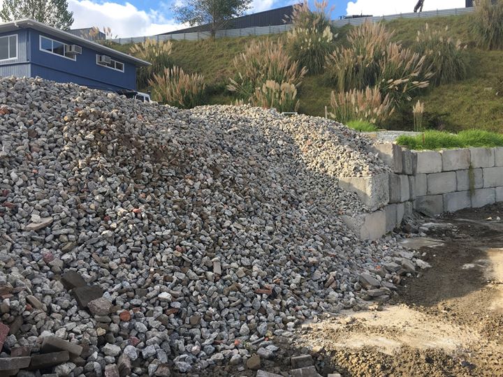 Recycled concrete hard fill delivered in North Shore Auckland A pile of recycled concrete hard fill